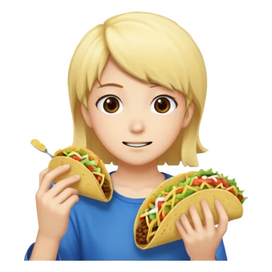 Perso d’anime qui mange un tacos sticker