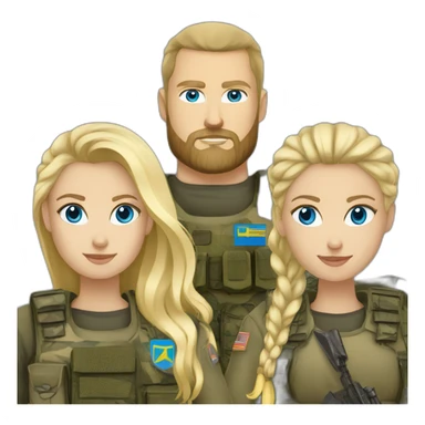 ukrainian military blonde with a beard and blue eyes who looks like ragnar lodbrok sticker