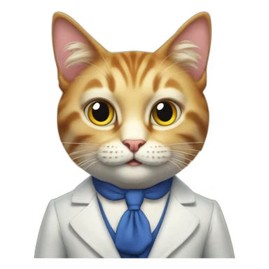 Cat from alice in wonderland but make him a sales man that collects a lot of money from clients sticker