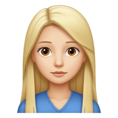 Woman with long straight hair blond  sticker