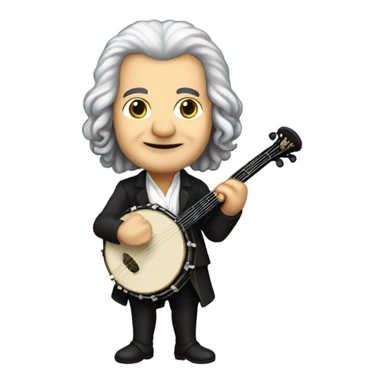 Johann Bach chibi standing Banjo  sticker