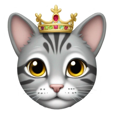 Gray tabby with tiara  sticker
