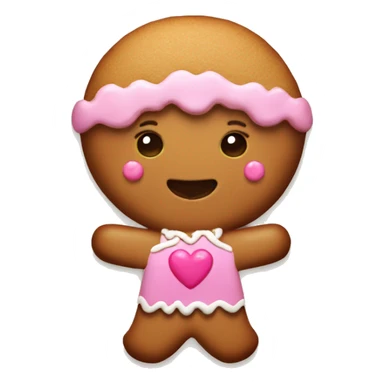 Gingerbread women with cute pink heart as a halo sticker