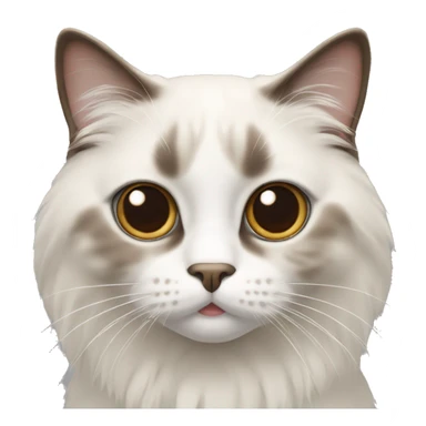 Ragdoll cat with brown over eyes and white nose sticker
