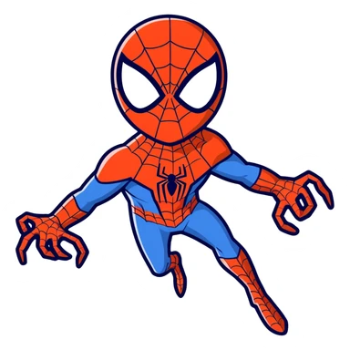 spiderman with 4 eyes and 6 arms sticker