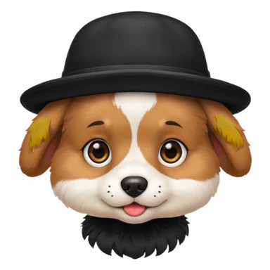 Baby dog with a black hat sticker