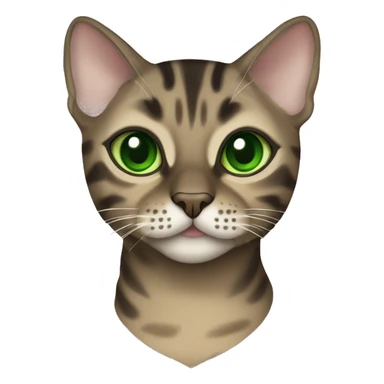 Sepia charcoal Bengal cat with Green eyes with Rosetten standing sticker