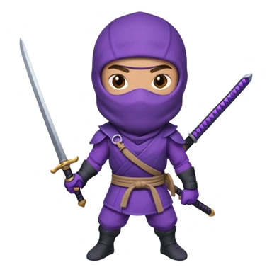 purple ninja holding a sword sticker