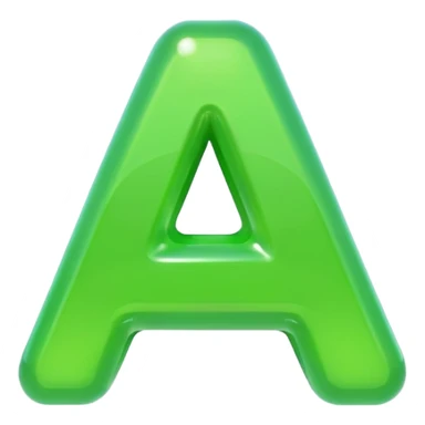 neon green bubble letter A sticker