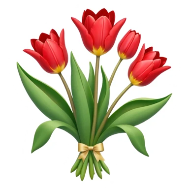 Ramo de tulipanes blancos con un cinta sticker