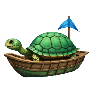 Turtle on a boat sticker