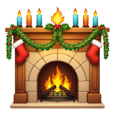  Xmas Fireplace sticker