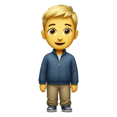 A boy standing with 11 number  sticker