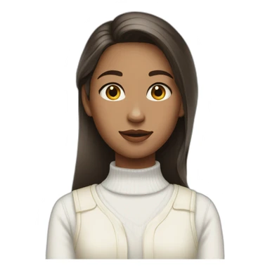 girl wearing a collared long sleeve white shirt under a white sweatervest sticker