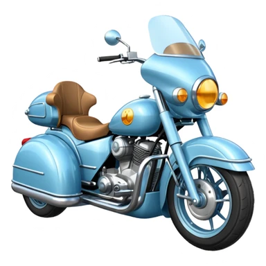 light blue motorcycle with sidecar sticker