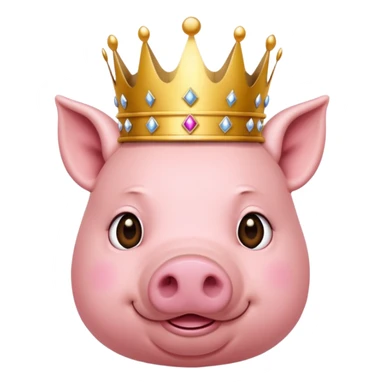 Royal pig wearing a crown sticker