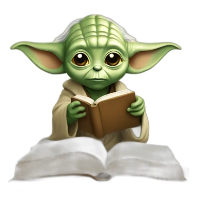 yoda drinking read a book sticker