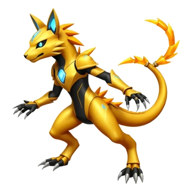 Modern Cyber Lombax-Zeraora-Fakémon-creature, full body sticker