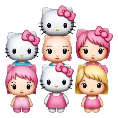 Hello kitty with her friends sticker