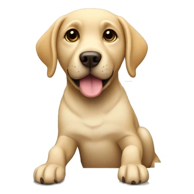 Labrador with a laptop sticker