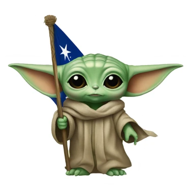  Baby Yoda holding the Brazilian flag sticker