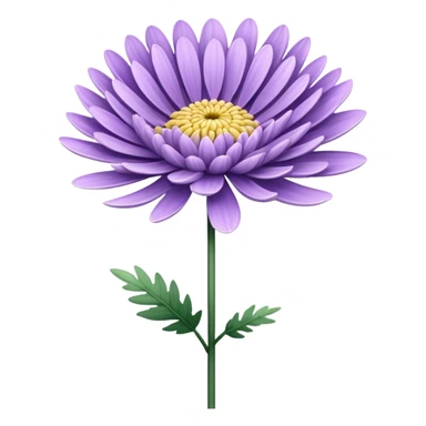 single Lavender Chrysanthemum, straight stem sticker