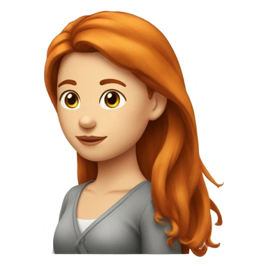 Fille rousse avec des cheveux lisses  sticker