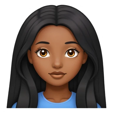 Pretty black girl with long black hair sticker