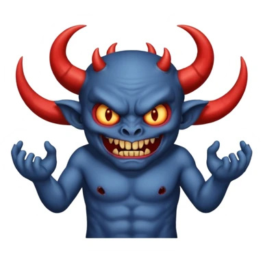 A demon with 2 hands 1 is holding 9 and the other 1 is holding 11 sticker