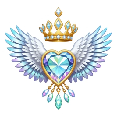 holy diamond emblem with white wings and diamond in the middle sticker
