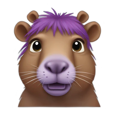 Purple capybara  sticker