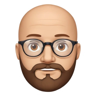 bald man with glasses brown eyes beard sticker