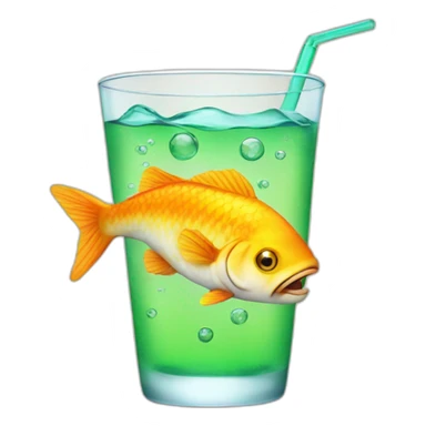 Fish with a drink sticker