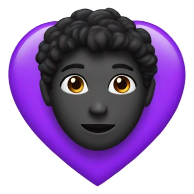 Half black and purple heart sticker