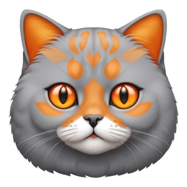 make british shorthair emoji's, female, grey furr, orange eyes sticker