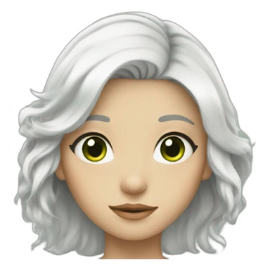 Girl with white hair and green eyes sticker