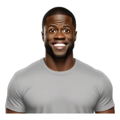 actor kevin hart smug face wearing tee sticker
