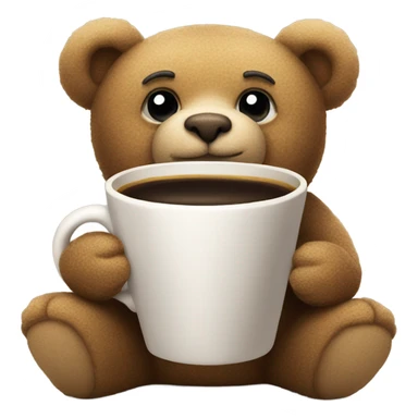 Teddy bear drinking coffee  sticker