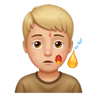 Niño con fiebre sticker