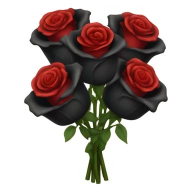 Gothic three Black roses and three red roses in a bouquet  sticker