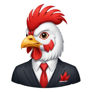 rooster with tie & suit sticker