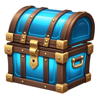 treasure chest glowing neon blue sticker