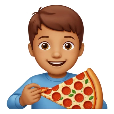 child eating a pizza sticker