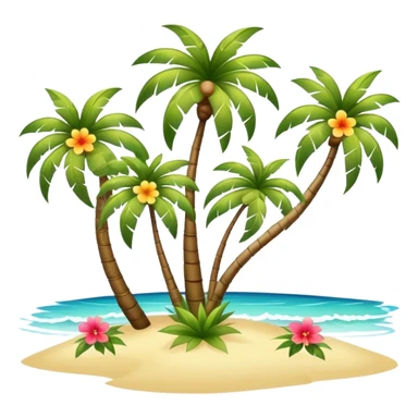warm summer breeze blowing through beach palm trees and flowers sticker