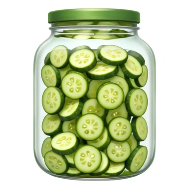 glass jar with sliced pickles in brine sticker