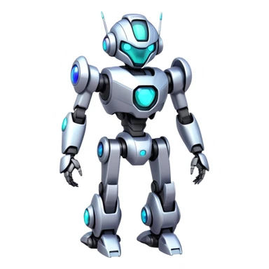 Iridescent futuristic modern medabot-mecha sticker