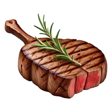 juicy charred steak with rosemary garnish  sticker
