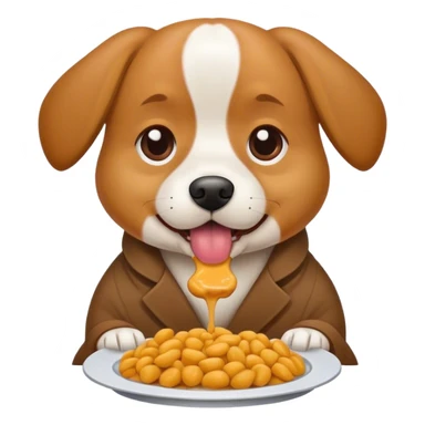 Dog eating food  sticker