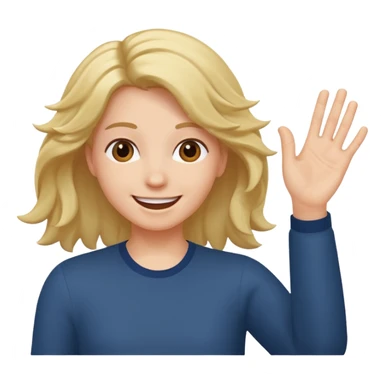 flicking hair emoji with hand sticker