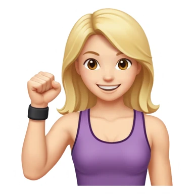 Girl fist pumping sticker